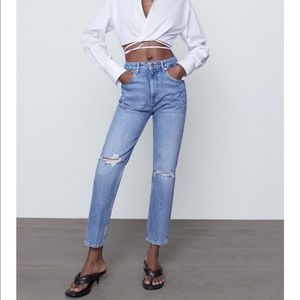 Zara Slim Fit High Rise Ankle Length Jeans